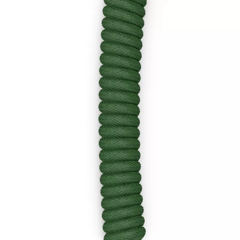 Cable espiral Glorious Gaming Glorious GMMK Forest Rain, verde, 1,4 m, 1 ud., Glorious Gaming, USB Type-A, USB Type-C, Aviator