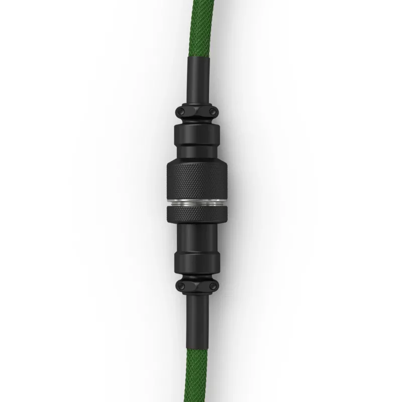 Cable espiral Glorious Gaming Glorious GMMK Forest Rain, verde, 1,4 m, 1 ud., Glorious Gaming, USB Type-A, USB Type-C, Aviator