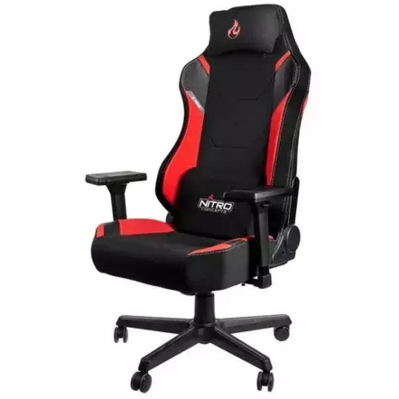 Nitro Concepts X1000 NC-X1000-BR silla gaming, en forma de T, con inclinación, Inferno Red