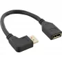 Cable adaptador DisplayPort 1.4 InLine macho/hembra, 8K4K, acodado a la izquierda, negro/dorado, 0,15m