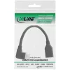 Cable adaptador DisplayPort 1.4 InLine macho/hembra, 8K4K, acodado a la izquierda, negro/dorado, 0,15m