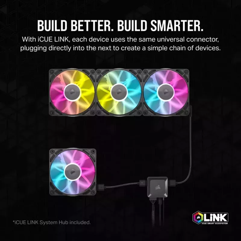 Ventilador Corsair iCUE LINK RX120 RGB 12 cm 400-2100 rpm rodamiento magnético