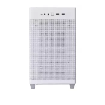 Carcasa de PC ASUS AP201 PRIME CASE TG BLANCA Mini Tower — micro ATX, cristal templado, 3 bahías de 3,5