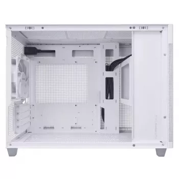 Carcasa de PC ASUS AP201 PRIME CASE TG BLANCA Mini Tower — micro ATX, cristal templado, 3 bahías de 3,5