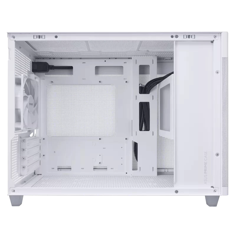 Carcasa de PC ASUS AP201 PRIME CASE TG BLANCA Mini Tower — micro ATX, cristal templado, 3 bahías de 3,5