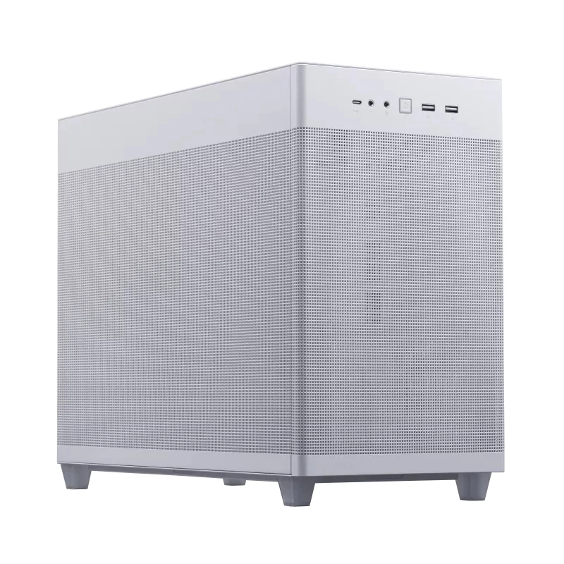 Carcasa de PC ASUS AP201 PRIME CASE TG BLANCA Mini Tower — micro ATX, cristal templado, 3 bahías de 3,5