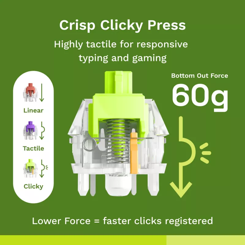 Interruptores mecánicos Glorious Raptor Clicky – 36 unidades