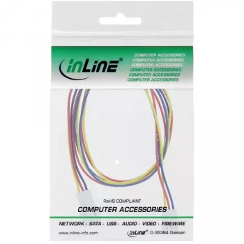 Alargador de cable para ventilador InLine 3 pines conector macho/hembra Molex longitud 0,60 m