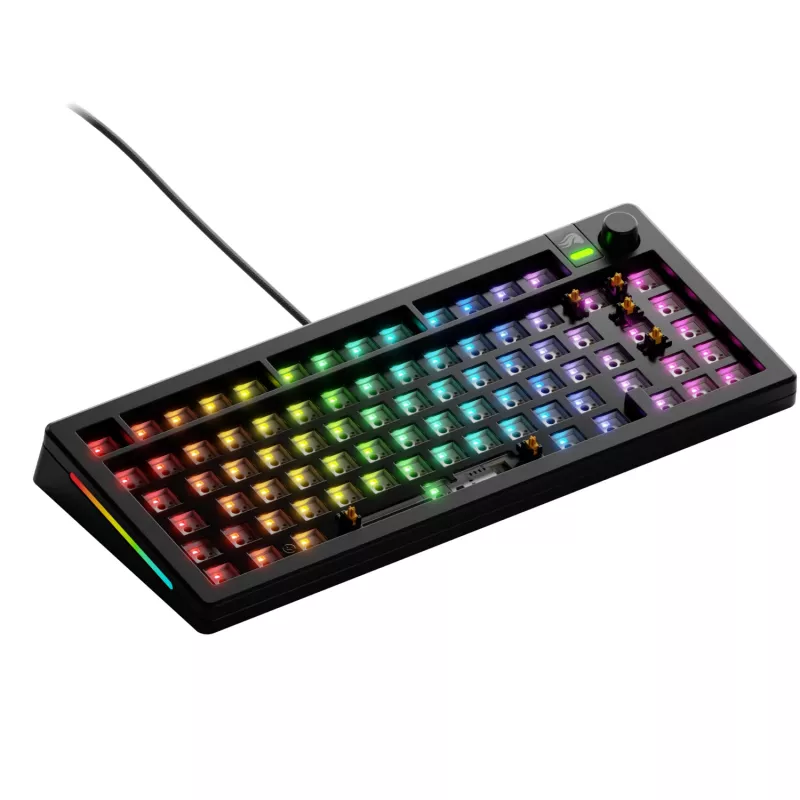 Glorious Gaming GMMK 3 75% Barebones con cable negro – ISO, 75%, con cable, USB, LED RGB, negro