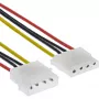 Cable de extensión de alimentación InLine 4 polos conector macho/hembra 0,30 m