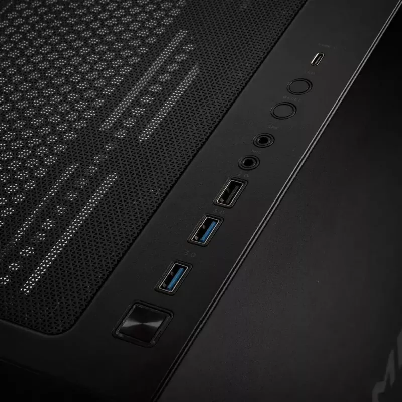 Caja de PC Kolink Observatory Y AMD SE ARGB semitorre negra, transparente