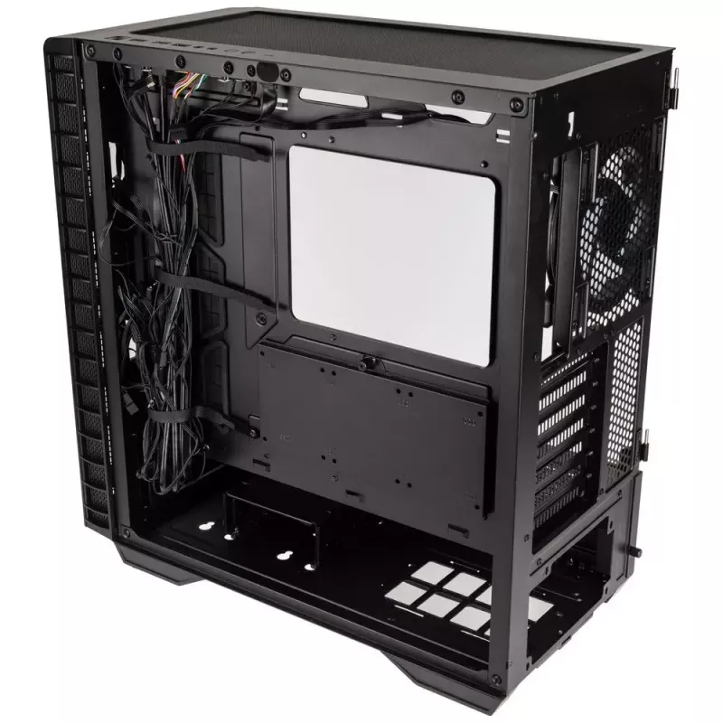 Caja de PC Kolink Observatory Y AMD SE ARGB semitorre negra, transparente