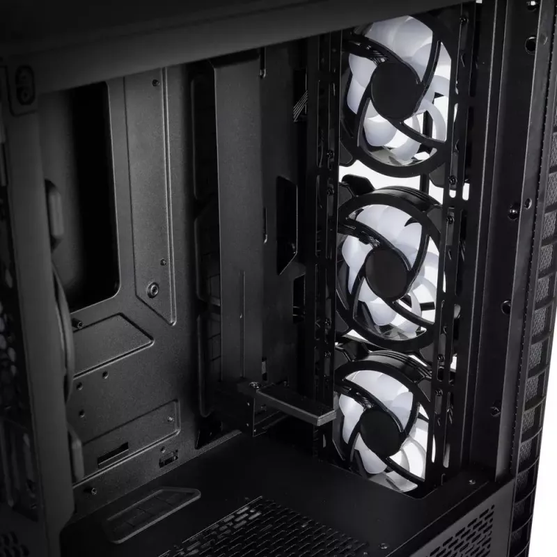 Caja de PC Kolink Observatory Y AMD SE ARGB semitorre negra, transparente