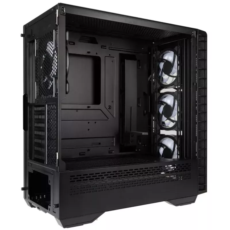 Caja de PC Kolink Observatory Y AMD SE ARGB semitorre negra, transparente