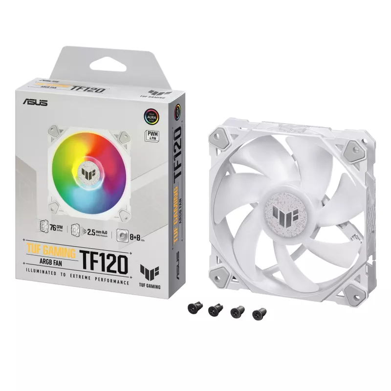 Disipador de aire para caja de PC ASUS TUF GAMING TF120 ARGB WHITE EDITION 12 cm 1 ud.