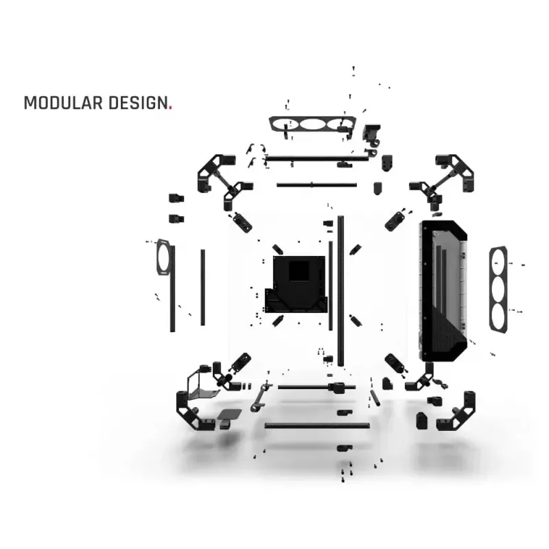 Caja de PC Alphacool Apex Pro Skeleton torre completa negra