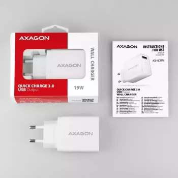 Cargador de pared Axagon ACU-QC19W 1x QC3.0/AFC/FCP/SMART 19W blanco