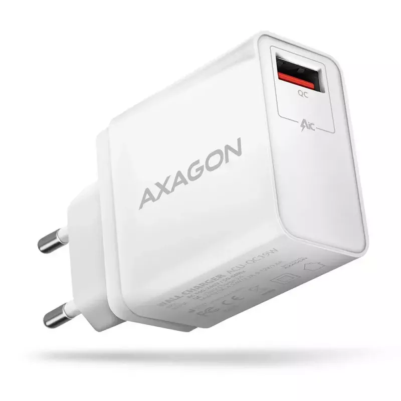 Cargador de pared Axagon ACU-QC19W 1x QC3.0/AFC/FCP/SMART 19W blanco