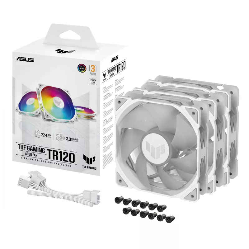 ASUS TUF GAMING TR120 ARGB 3IN1 blanco caja de ordenador disipador de aire 12 cm