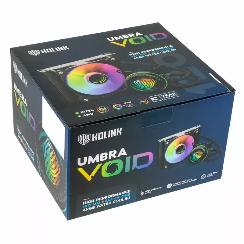 Kit de refrigeración líquida Kolink Umbra Void 120 AIO 12 cm, negro