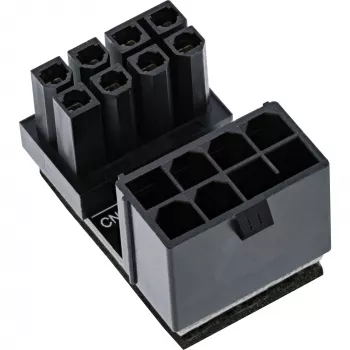 Adaptador de corriente interno InLine 180° ATX 8 pines conector macho conector hembra negro 26638E