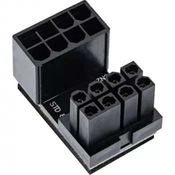 Adaptador de corriente interno InLine 180° ATX 8 pines conector macho conector hembra negro 26638E