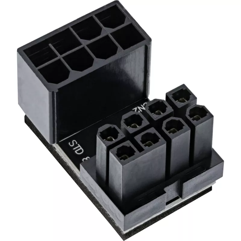 Adaptador de corriente interno InLine 180° ATX 8 pines conector macho conector hembra negro 26638E