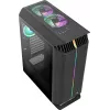 Carcasa gaming Aerocool GLADIATOR DUO ATX 3 ventiladores ARGB 12 cm, torre Midi, PC, negro, ATX, micro ATX, Mini-ITX, ABS, SPCC, gaming