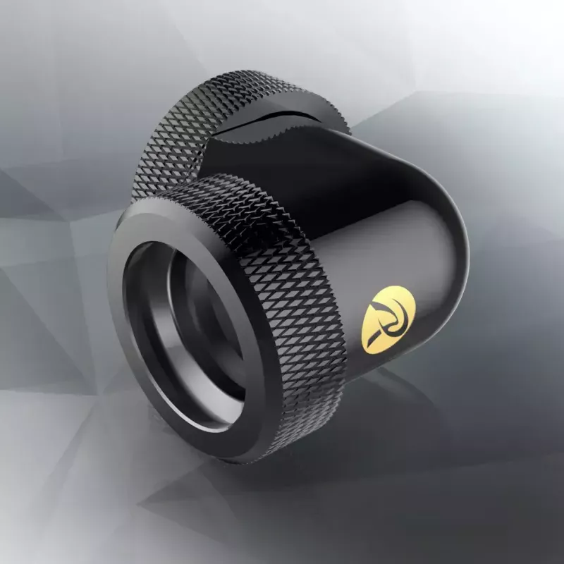 Conector RAIJINTEK PELIAS latón negro 23mm x 23mm x 33mm