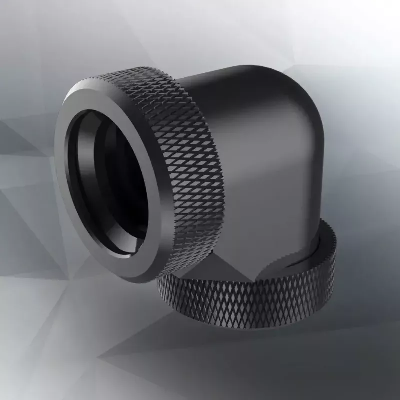 Conector RAIJINTEK PELIAS latón negro 23mm x 23mm x 33mm