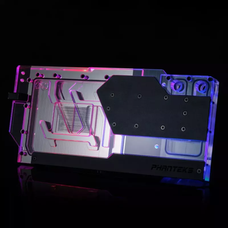 Refrigeración líquida + backplate Phanteks Glacier G40 acrílico cobre negro transparente