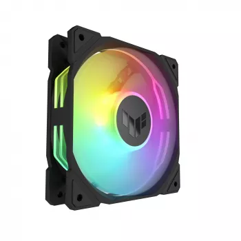 Ventilador ASUS TUF Gaming TR120 ARGB Reverse Triple Pack — 3×120 mm, 2200 rpm, PWM, 2,75 mmH2O, 16 LEDs, negro