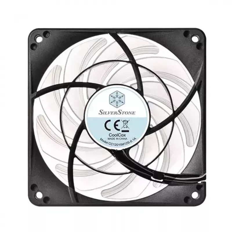 Refrigeración por aire Silverstone FW124 para caja de PC, negro, blanco