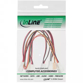 Cable adaptador para ventilador InLine en Y 3 polos conector hembra Molex / 6x conector macho Molex de 3 polos