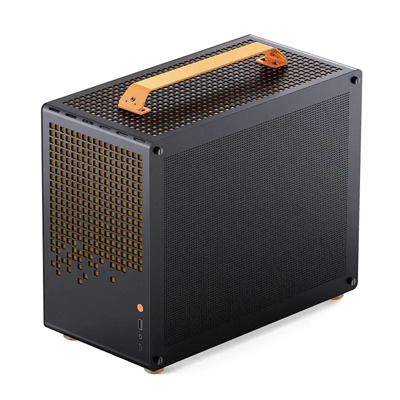 Caja de ordenador JONSPLUS MATX Handle Case Z20 – negro-naranja