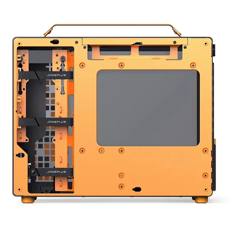 Caja de ordenador JONSPLUS MATX Handle Case Z20 – negro-naranja