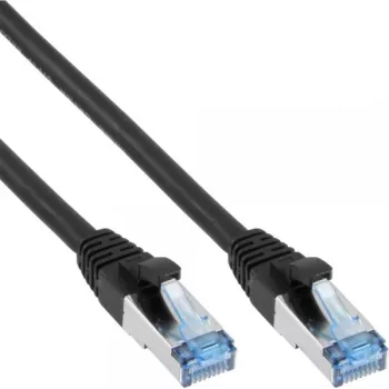 Cable de red InLine S/FTP PiMF Cat.6A libre de halógenos 500 MHz negro 0,5 m