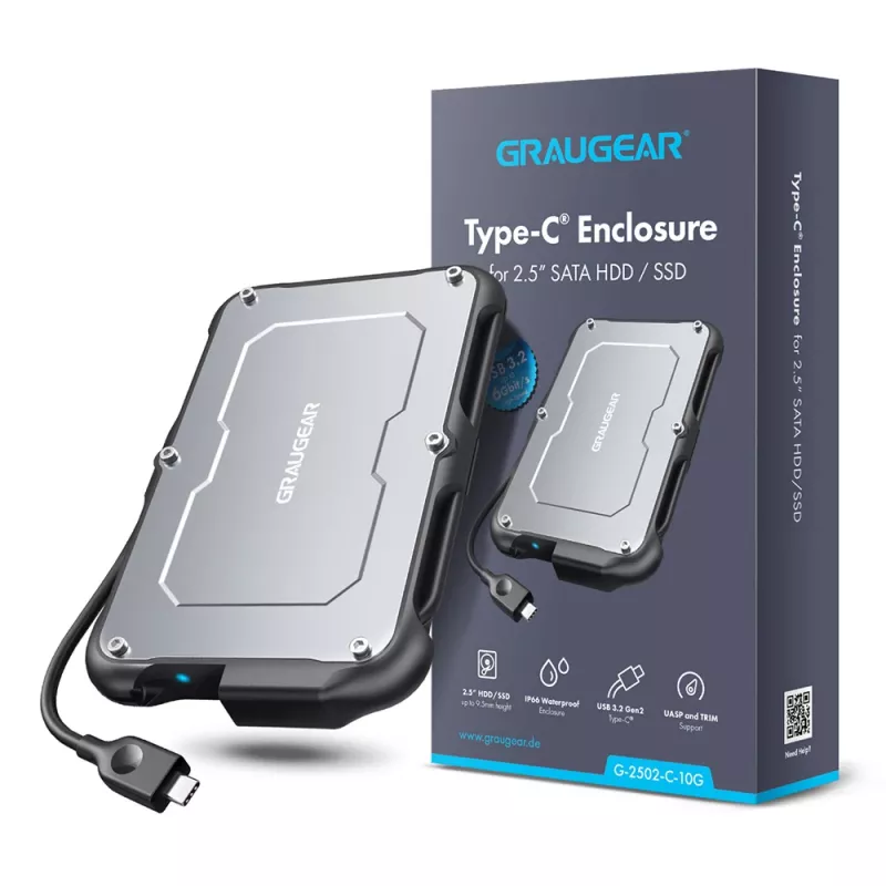 Caja para HDD/SSD GRAUGEAR G-2502-C-10G 2,5