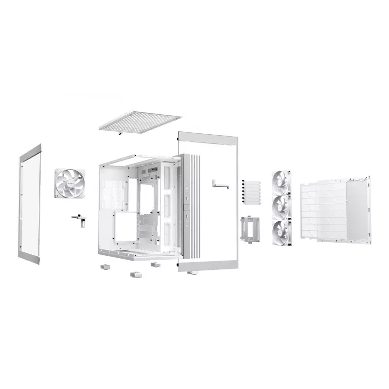 be quiet! Light Base 600 LX BGW68 caja de PC Midi Tower, ATX, ventana lateral de vidrio templado, ARGB, USB-C, compatible con radiador de 360 mm, blanca