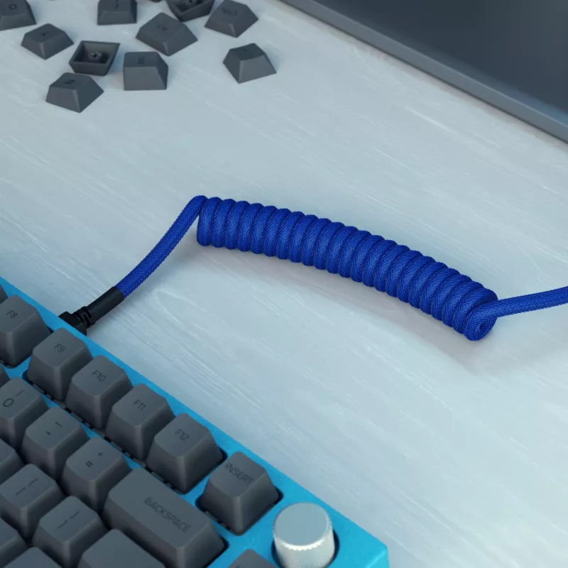 Cable en espiral USB GLORIOUS para teclados mecánicos, GMMK Cobalt Blue GLO-KB-ACC-CBL-COIL-CBLU