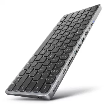Axagon HMC-KB-US, hub USB 5Gbps con teclado, HDMI 4K/60Hz, 3x USB-A, SD/mSD, audio, PD 100, diseño US