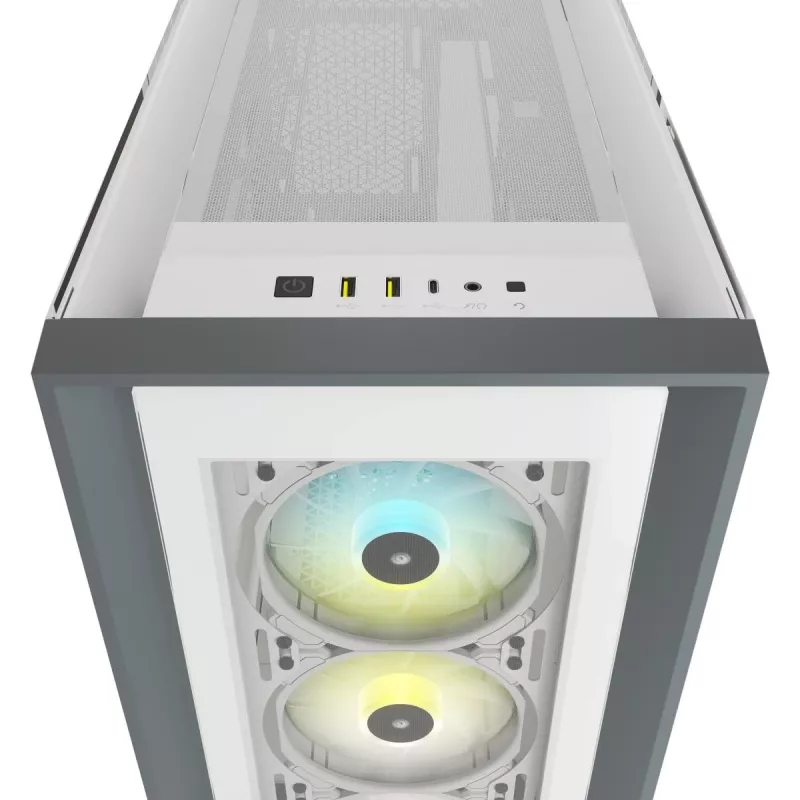 Caja para PC CORSAIR iCUE 5000X RGB - Tempered Glass Mid-Tower ATX Smart - blanca
