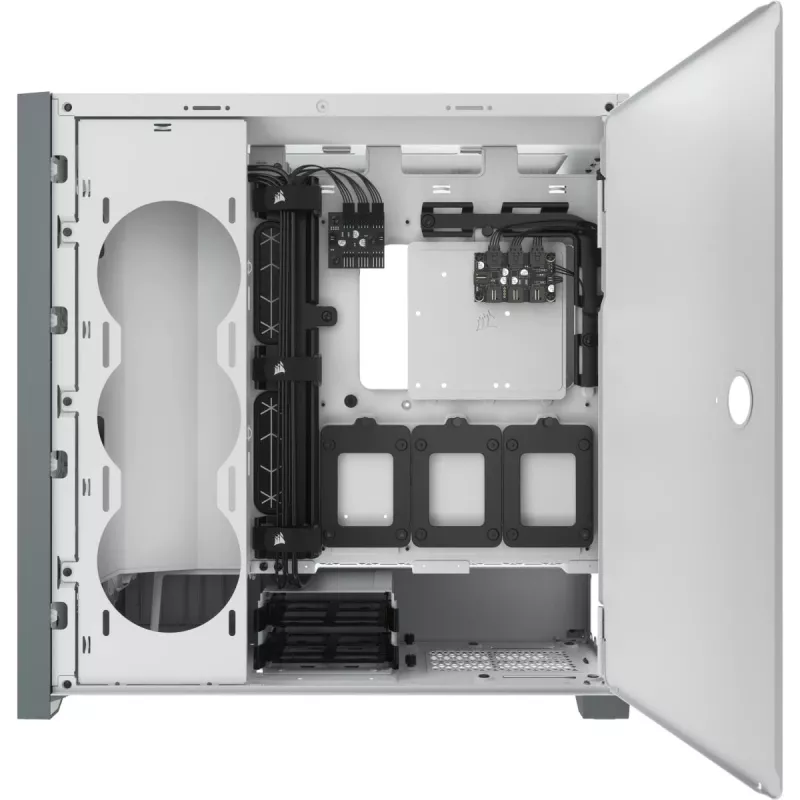 Caja para PC CORSAIR iCUE 5000X RGB - Tempered Glass Mid-Tower ATX Smart - blanca