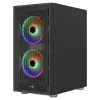 AeroCool Graphite v3 (Graphite-G-BK-v3) ACCM-PB24133.11 caja Midi Tower, ATX/MicroATX/Mini-ITX, panel lateral de cristal templado, sin fuente de alimentación, negro