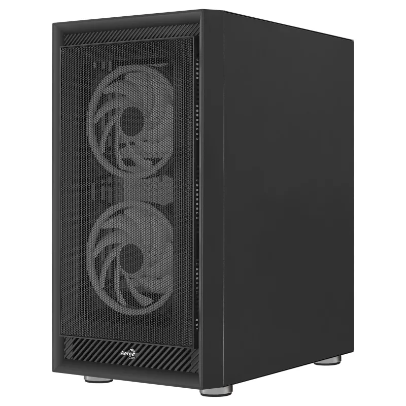 AeroCool Graphite v3 (Graphite-G-BK-v3) ACCM-PB24133.11 caja Midi Tower, ATX/MicroATX/Mini-ITX, panel lateral de cristal templado, sin fuente de alimentación, negro