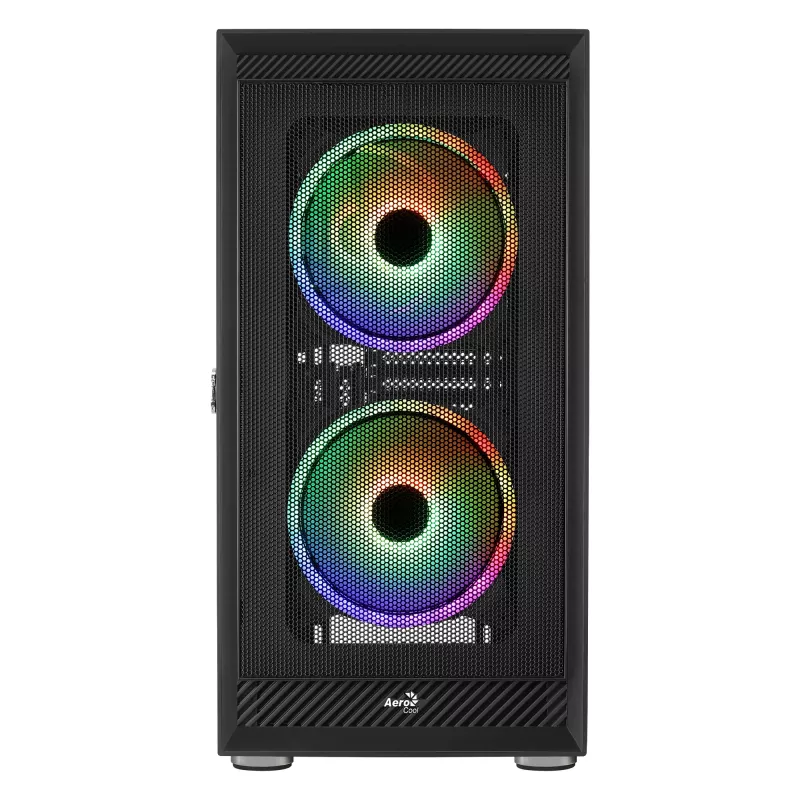 AeroCool Graphite v3 (Graphite-G-BK-v3) ACCM-PB24133.11 caja Midi Tower, ATX/MicroATX/Mini-ITX, panel lateral de cristal templado, sin fuente de alimentación, negro