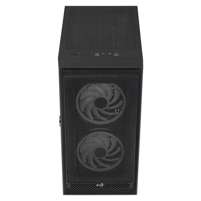 AeroCool Graphite v3 (Graphite-G-BK-v3) ACCM-PB24133.11 caja Midi Tower, ATX/MicroATX/Mini-ITX, panel lateral de cristal templado, sin fuente de alimentación, negro