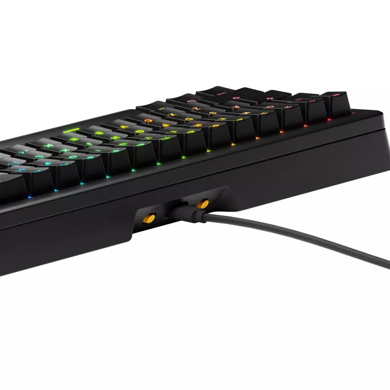 Glorious GMMK 3 65% teclado gaming personalizable GLO-KB-GMMK3-65-PB-FOX-W-BLK-US, pre-built, con cable, switches Fox, ANSI US, negro