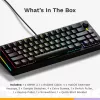 Glorious GMMK 3 65% teclado gaming personalizable GLO-KB-GMMK3-65-PB-FOX-W-BLK-US, pre-built, con cable, switches Fox, ANSI US, negro
