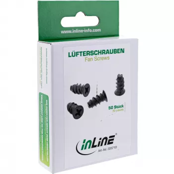 Tornillos para ventilador InLine 5,0x10,0mm negros 50 uds.